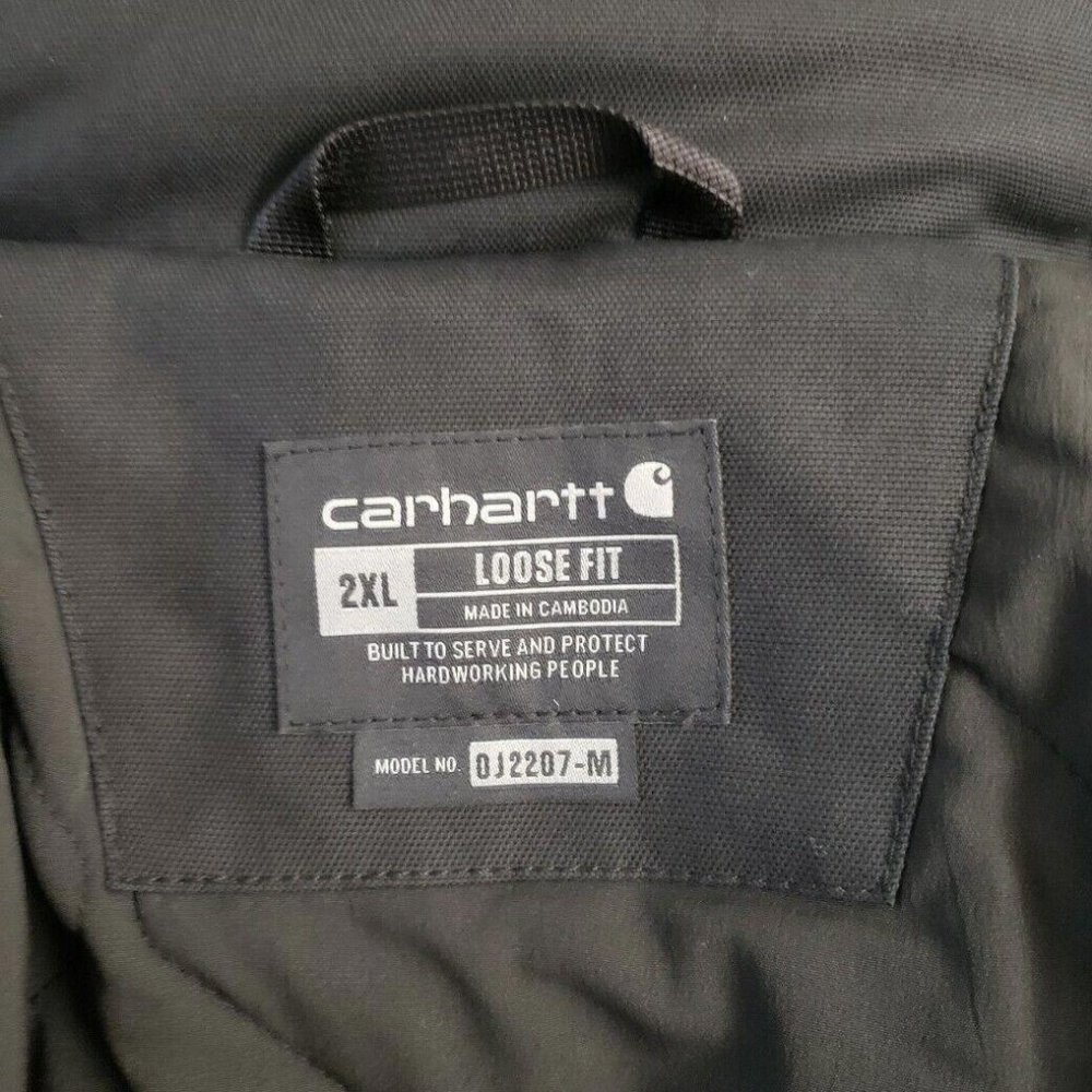 Carhartt Coat Jacket 102207 Mens 2XL Reg Full Swing Insulated Duck Cryder Black - Picture 7 of 8